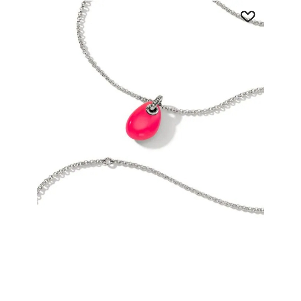John Hardy Pebble Pendant Necklace in  Neon Pink